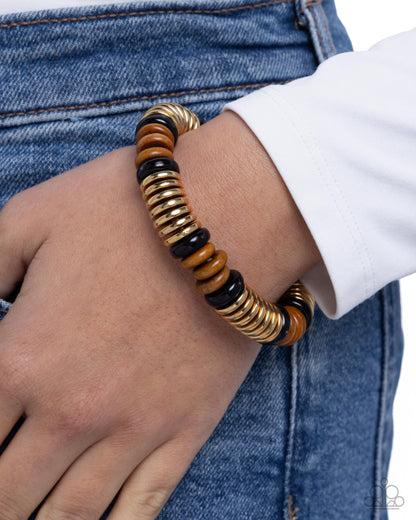 Wood Work - Black - Paparazzi Bracelet