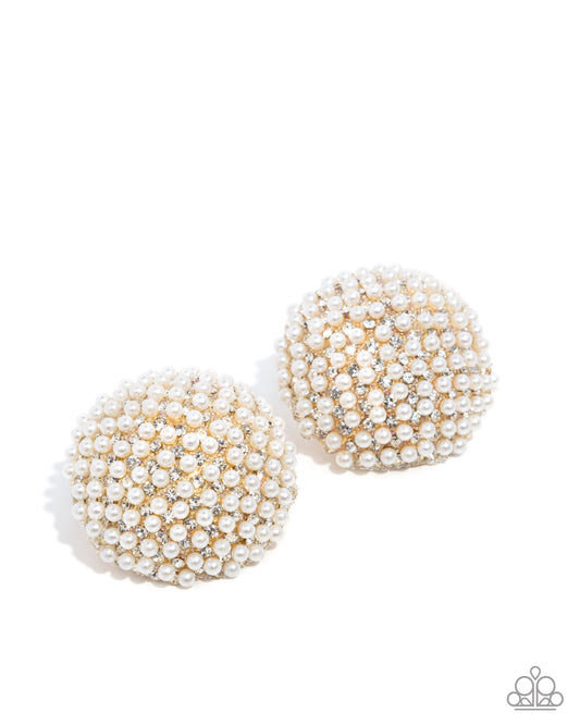 Overwhelming Opulence - Gold - Paparazzi Post Earrings