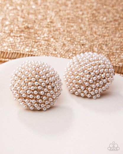 Overwhelming Opulence - Gold - Paparazzi Post Earrings