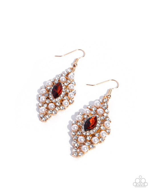 Palatial Promenade - Brown - Paparazzi Earrings