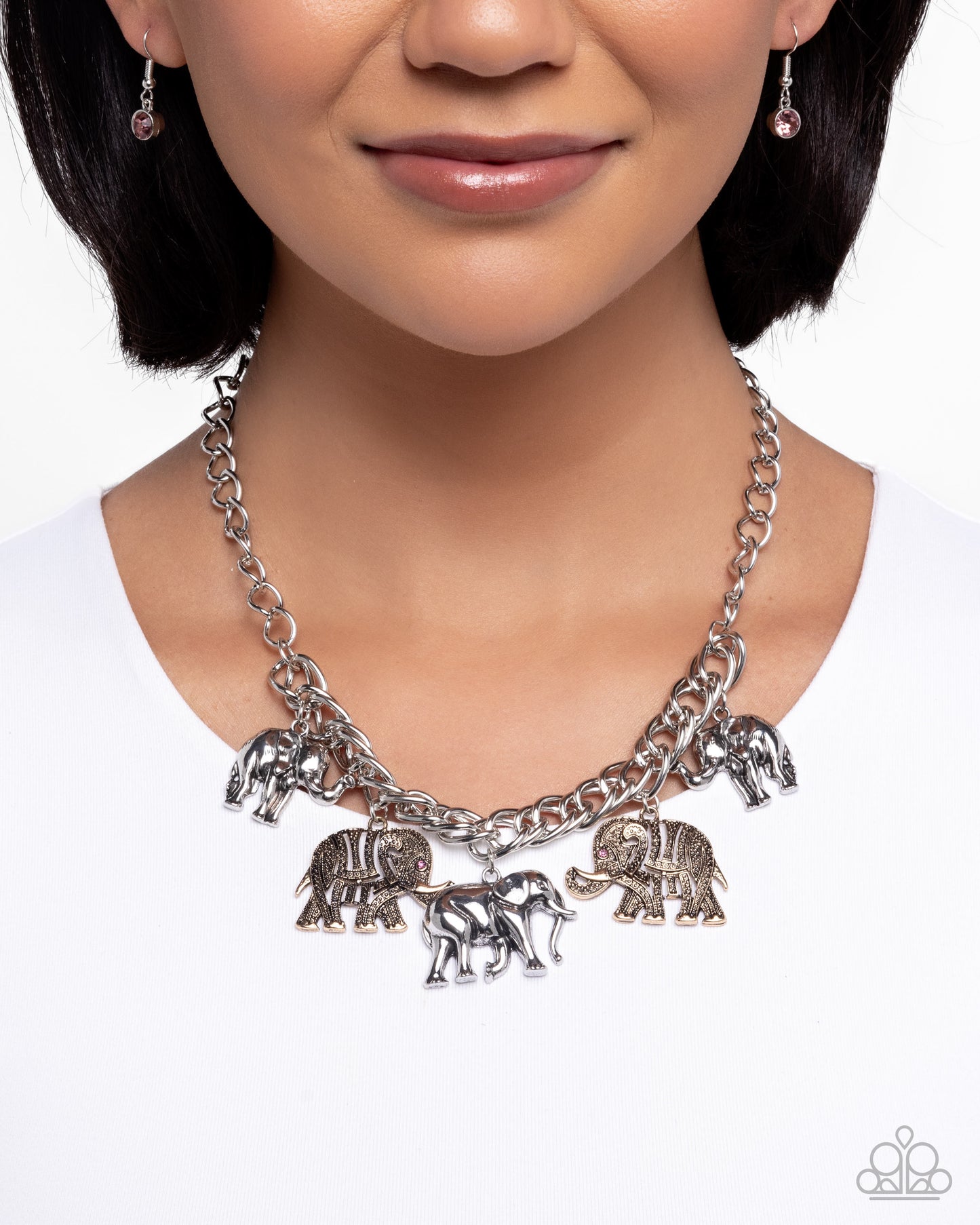 Elephant Herd - Multi - Paparazzi Elephant Necklace
