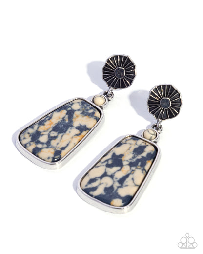 Coming Soon - Fearless Freefall - Black - Paparazzi Post Earrings
