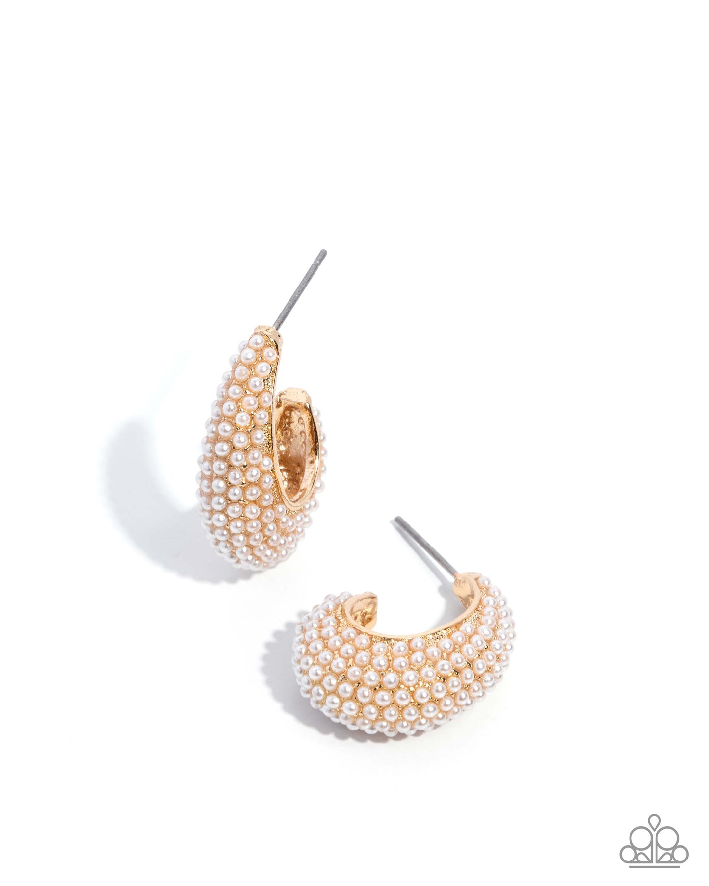 Opulent Overboard - Gold Ring and Particular Pearls Gold Earrings ( 2 Piece Paparazzi Set)