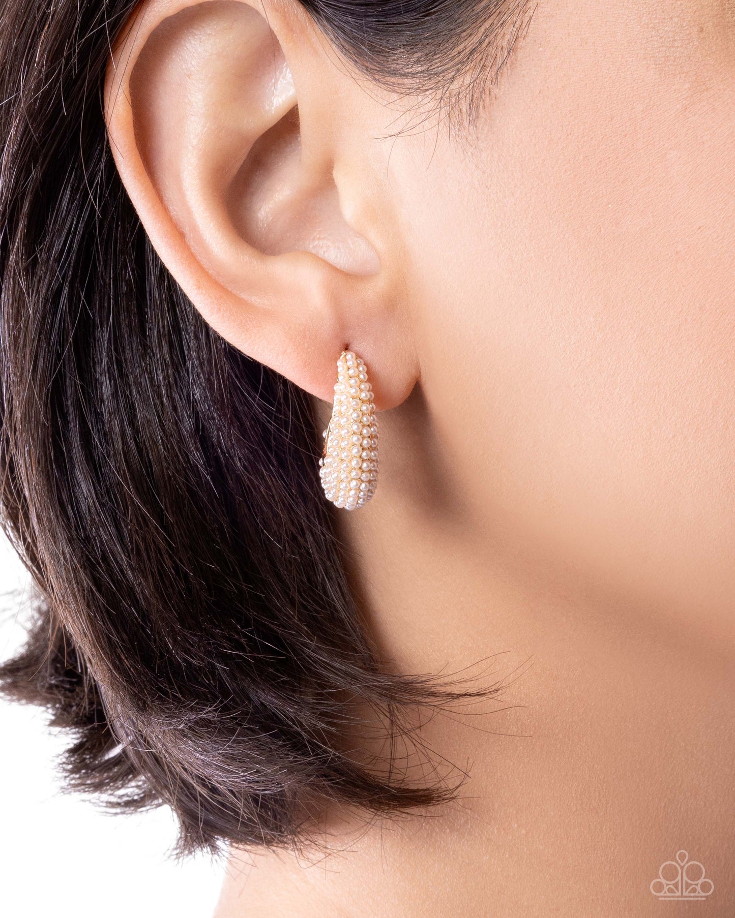 Opulent Overboard - Gold Ring and Particular Pearls Gold Earrings ( 2 Piece Paparazzi Set)