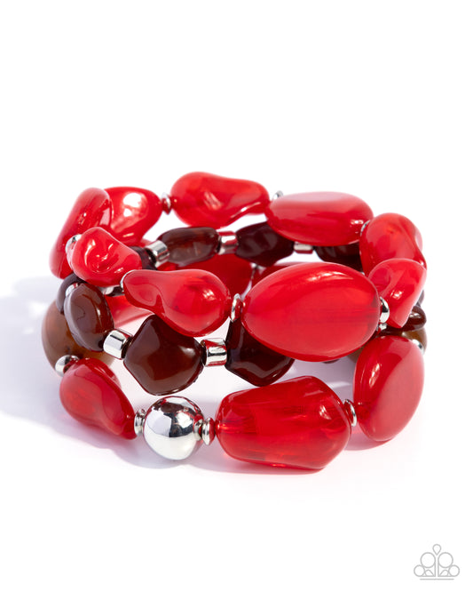 Soothing Stack - Red - Paparazzi Bracelet