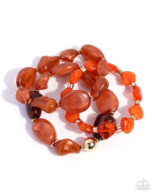 Soothing Stack - Orange - Paparazzi Bracelet