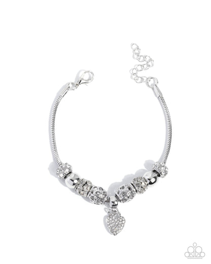 Romantic Roulette - White - Paparazzi Bracelet