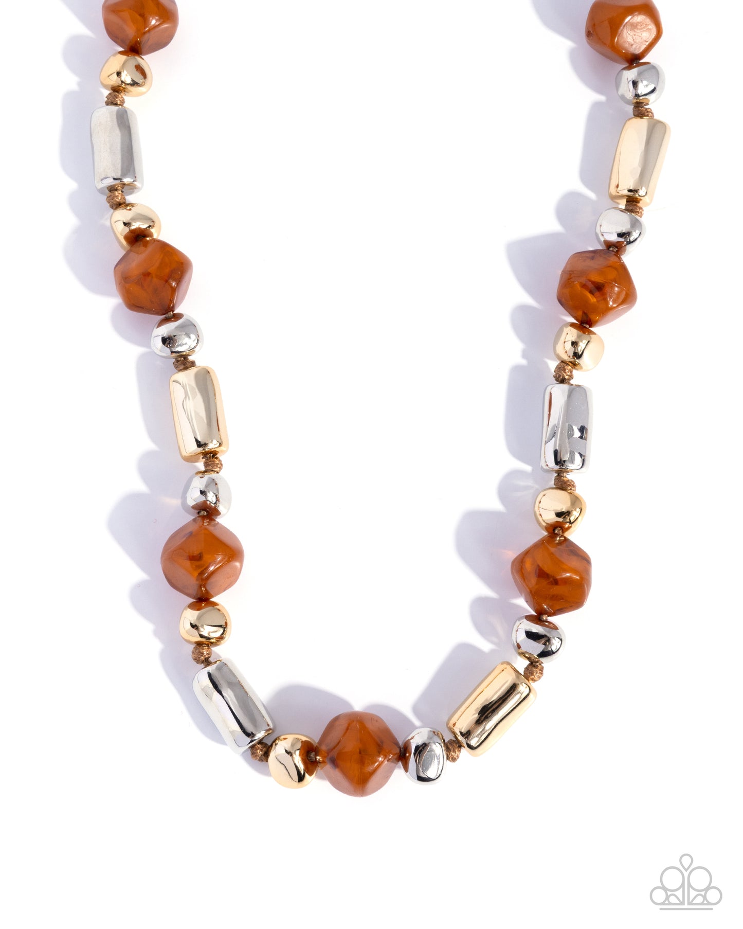 Danger Zone Delight - Brown - Necklace and Exquisite Elegance Earrings (2-Piece Set)