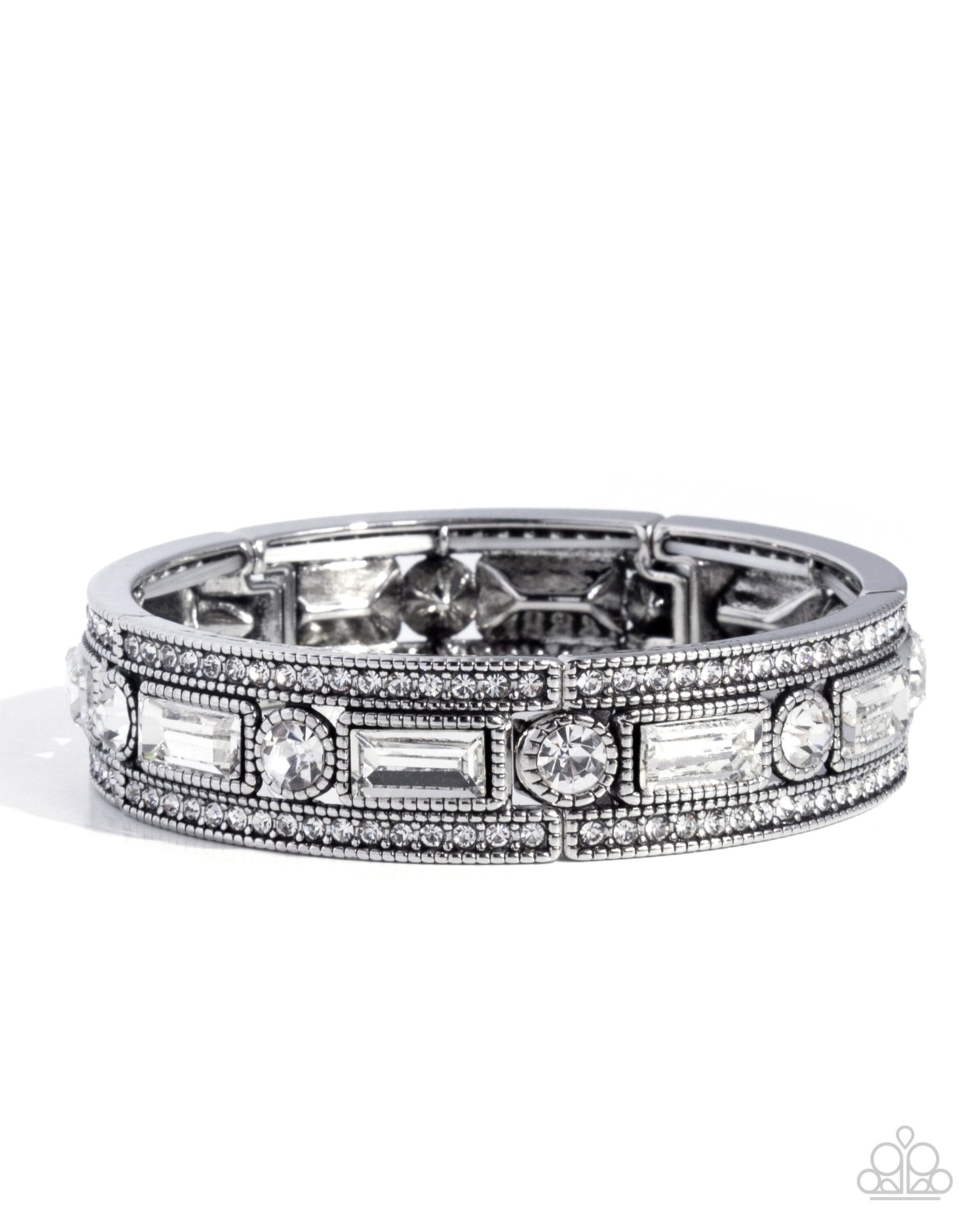 Twinkling Tiers - White - Paparazzi Bracelet