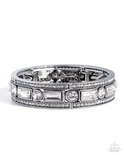 Twinkling Tiers - White - Paparazzi Bracelet