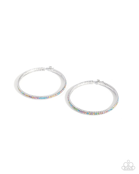 Candescent Collision - Multi - Paparazzi Hoop Earrings