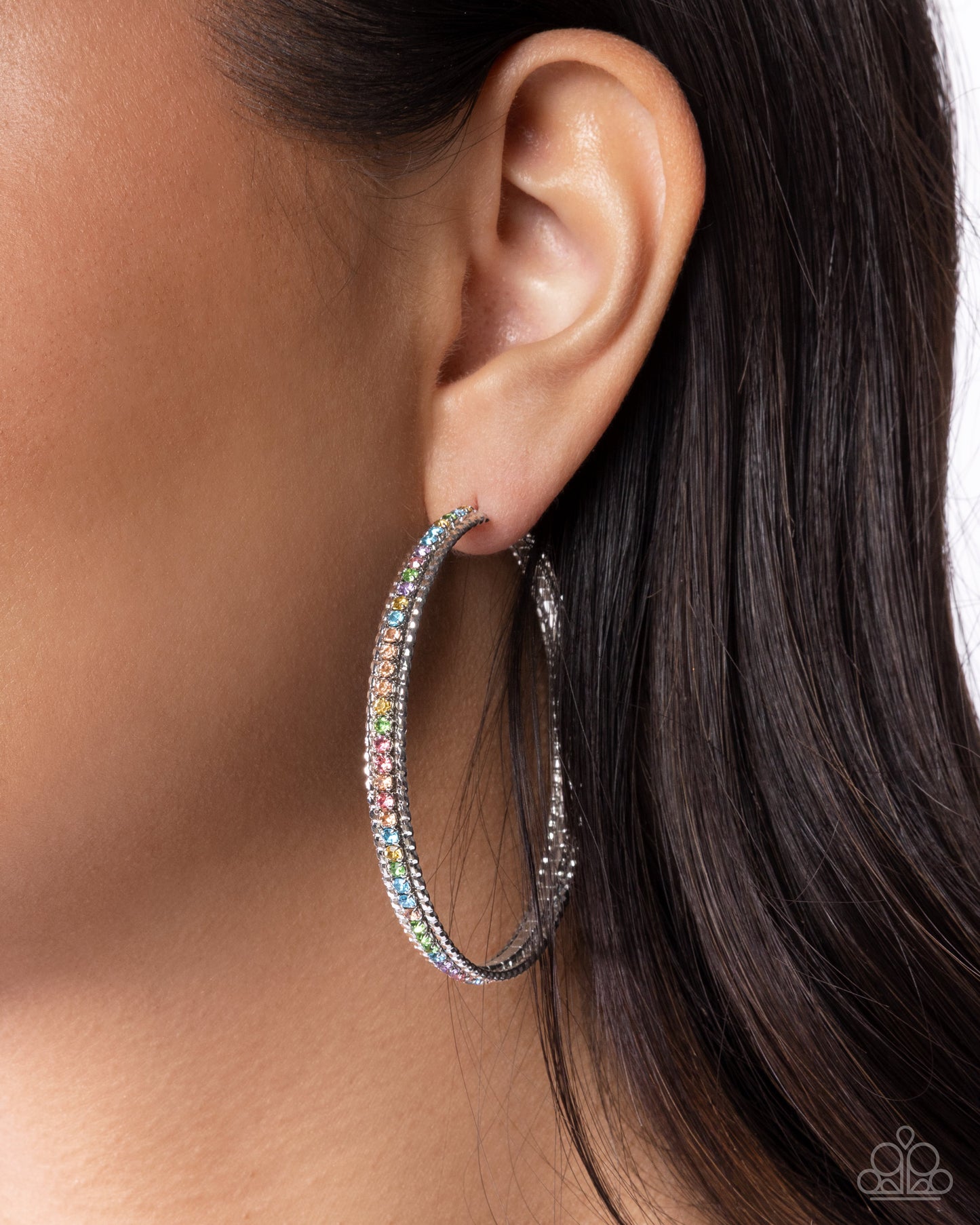 Candescent Collision - Multi - Paparazzi Hoop Earrings