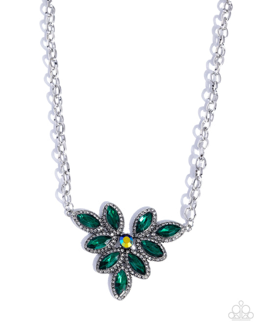 Discerning Dazzle - Green - Paparazzi Necklace