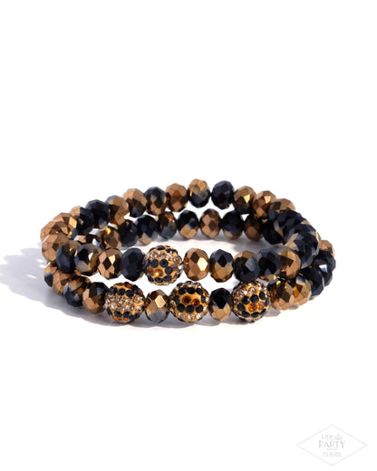 Speckled Sentiment - Brown - Paparazzi Pink Diamond LOP Bracelet