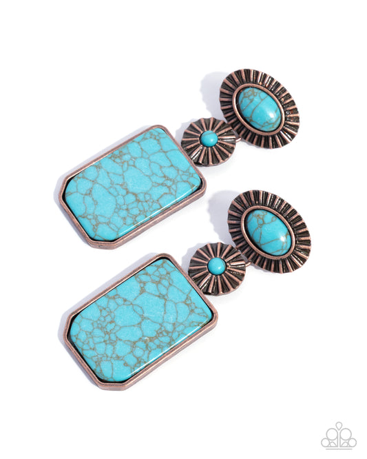 Noteworthy Navigation - Copper - Paparazzi Post Earrings