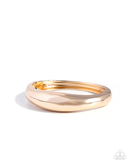 Stackable Sheen - Gold - Paparazzi Hinged Bracelet