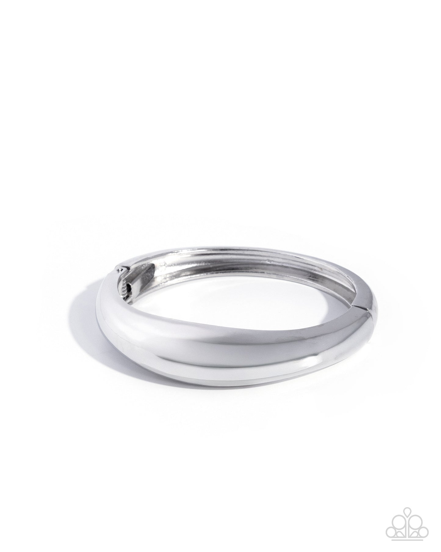 Stackable Sheen - Silver - Paparazzi Hinged Bracelet