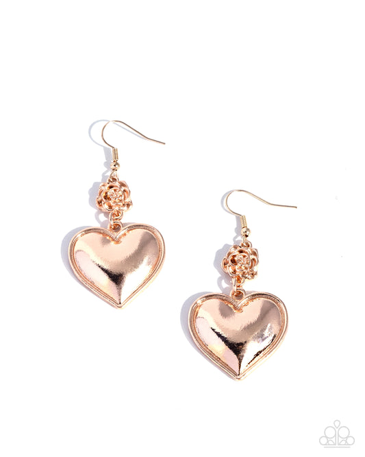 Vintage Memory - Rose Gold - Paparazzi Earrings