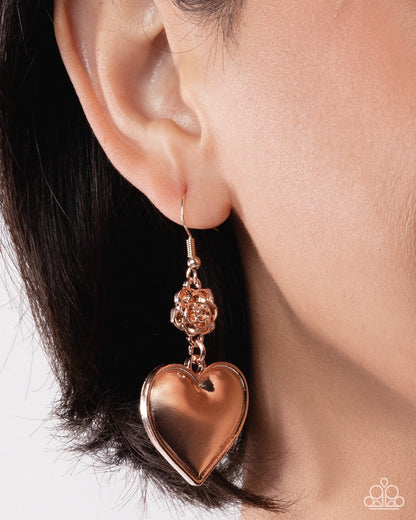 Vintage Memory - Rose Gold - Paparazzi Earrings