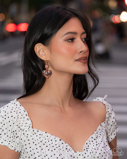 Vintage Memory - Rose Gold - Paparazzi Earrings