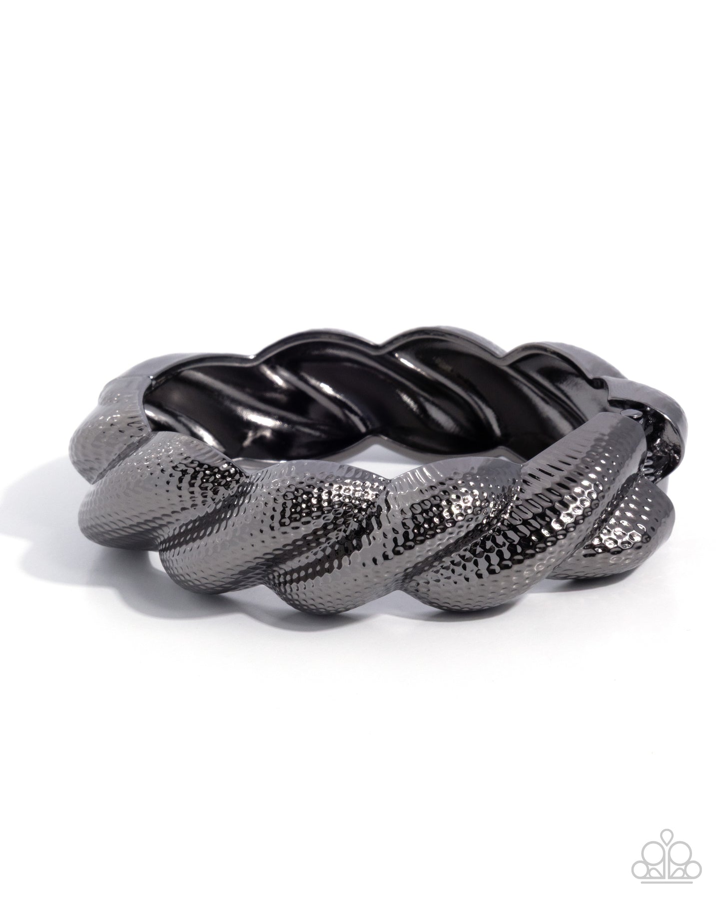Brazen Braid - Black - Paparazzi Hinged Bracelet