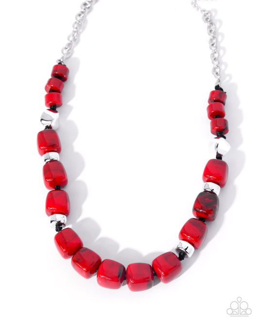 Dramatic Dare - Red - Paparazzi Necklace