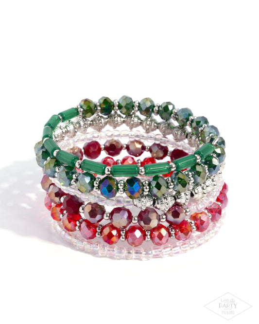 Stacked Surprise - Multi - Paparazzi Coil Bracelet