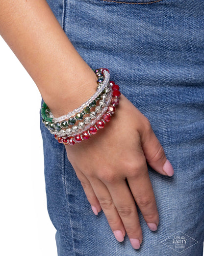 Stacked Surprise - Multi - Paparazzi Coil Bracelet