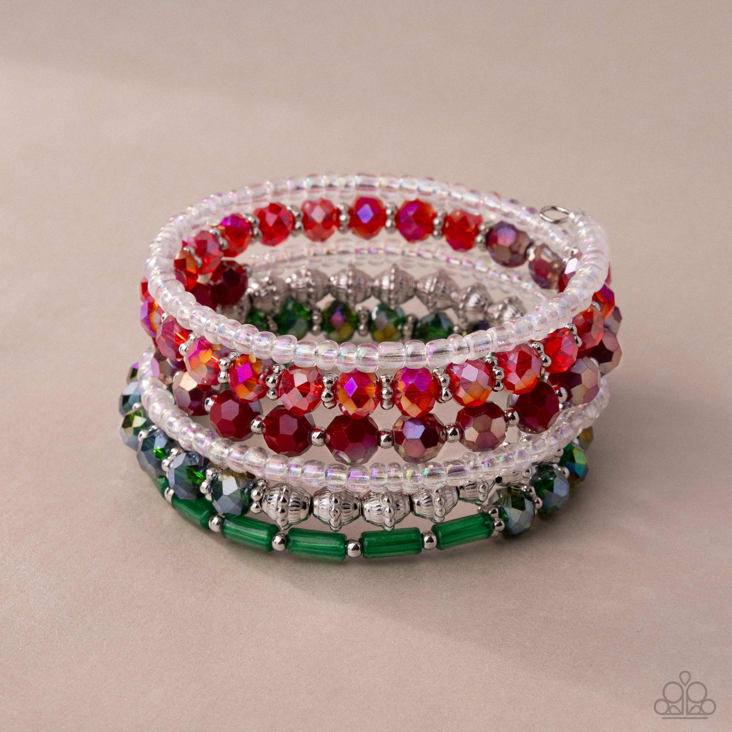 Stacked Surprise - Multi - Paparazzi Coil Bracelet