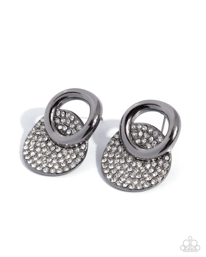 True Twinkle - Black - Paparazzi Post Earrings