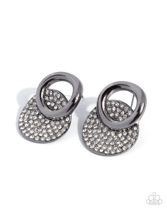 True Twinkle - Black - Paparazzi Post Earrings