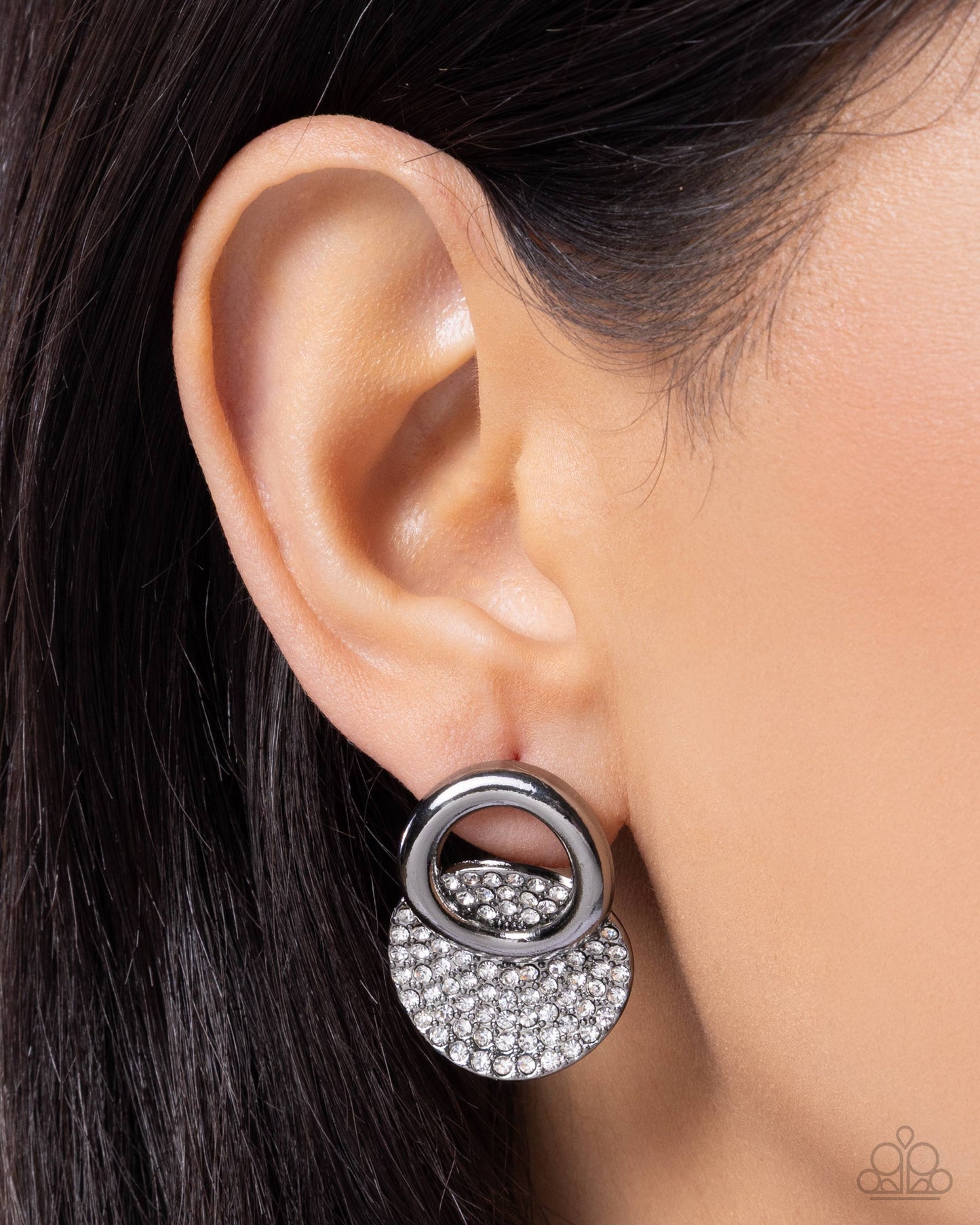 True Twinkle - Black - Paparazzi Post Earrings
