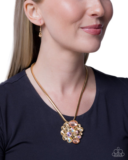 Scattered Staple - Gold - Paparazzi Necklace
