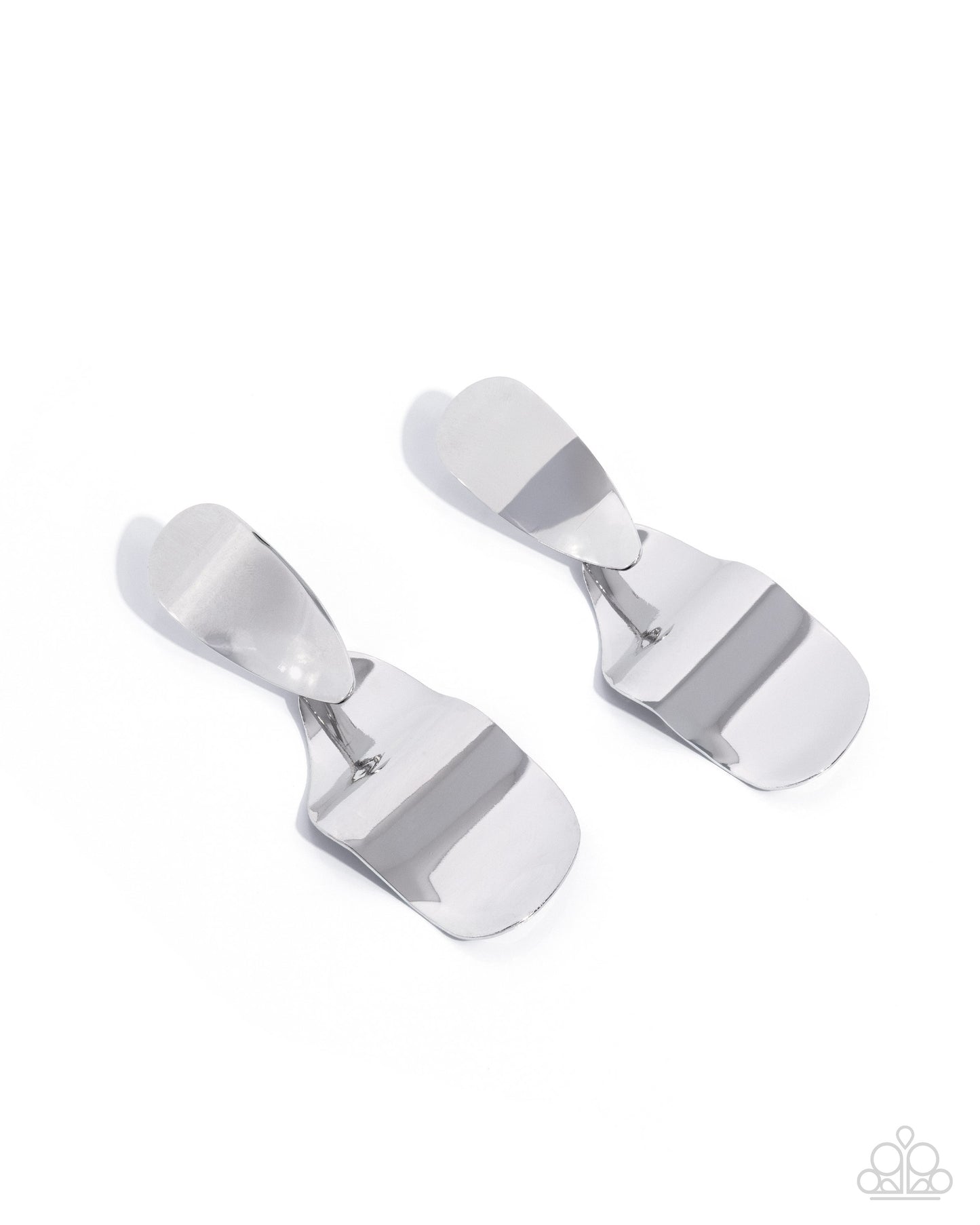 Abstract Acclaim - Silver - Paparazzi Post Earrings