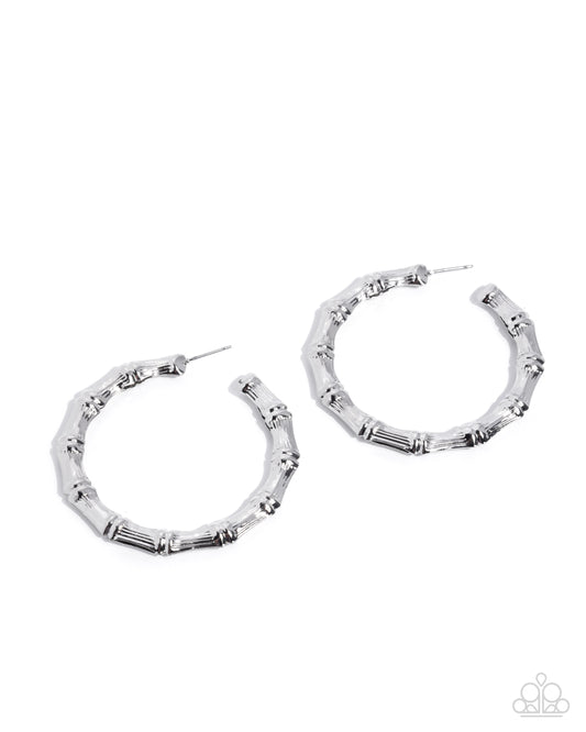 Custom Confidence - Silver - Paparazzi Hoop Earrings