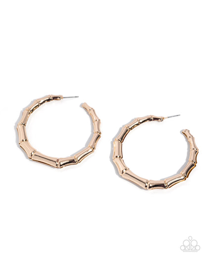 Tailored Tribute - Gold - Paparazzi Hoop Earrings