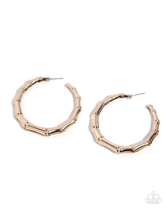 Tailored Tribute - Gold - Paparazzi Hoop Earrings