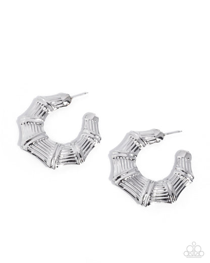 Memorable Manufacture - Silver - Paparazzi Hoop Earrings