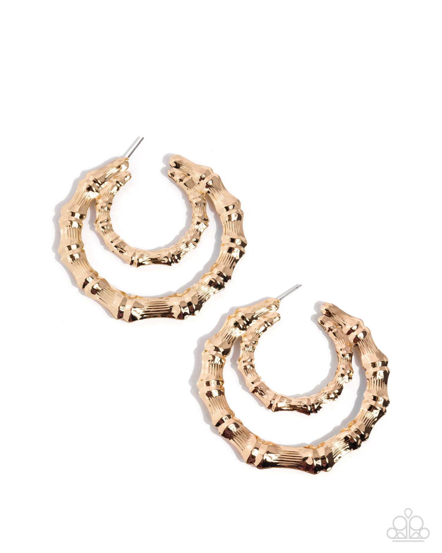 Tabloid Tiers - Gold - Paparazzi Hoop Earrings