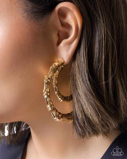 Tabloid Tiers - Gold - Paparazzi Hoop Earrings