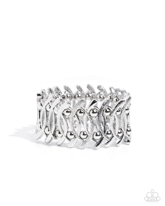 Woven Wager - Silver - Paparazzi Bracelet