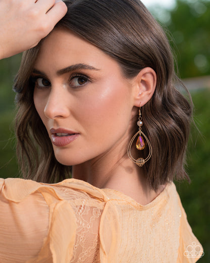 Even Elegance - Orange - Paparazzi Earrings