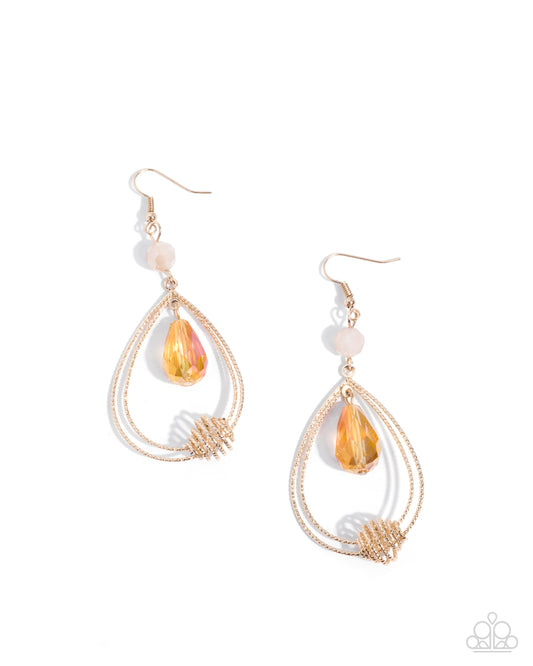 Even Elegance - Orange - Paparazzi Earrings