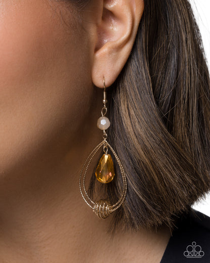 Even Elegance - Orange - Paparazzi Earrings