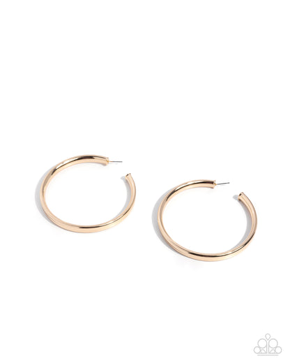 Sleek Staple - Gold - Paparazzi Hook Earrings
