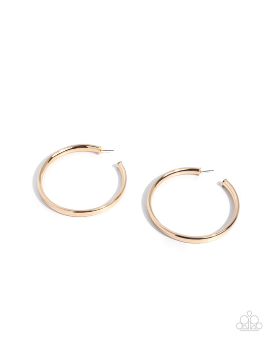 Sleek Staple - Gold - Paparazzi Hook Earrings