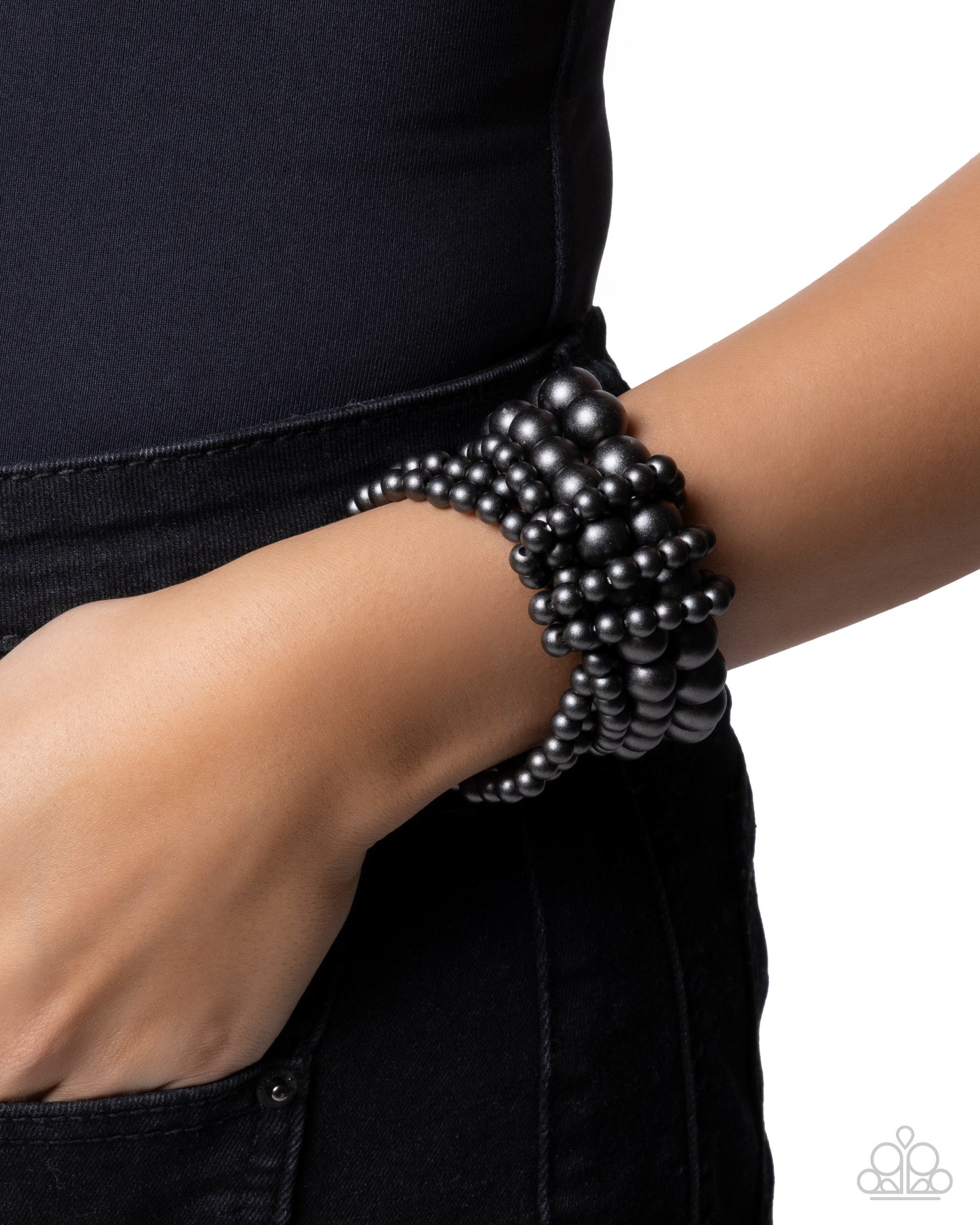 Constant Charm - Black - Paparazzi Wood Bracelet