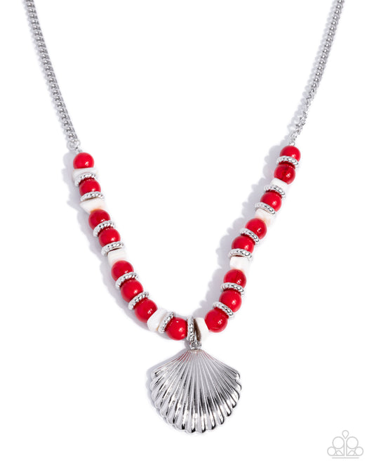 Seafaring Season - Red - Paparazzi Necklace