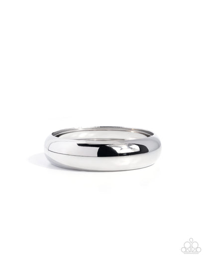 Sleek Shanty - Silver - Paparazzi Bangle Bracelet
