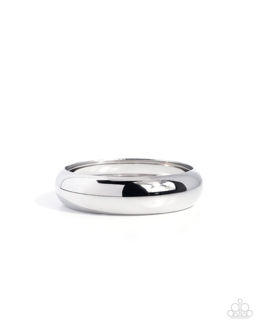 Sleek Shanty - Silver - Paparazzi Bangle Bracelet